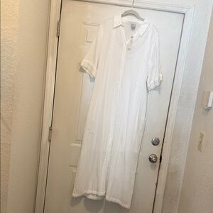 Chico's White Button-Down Maxi Dress